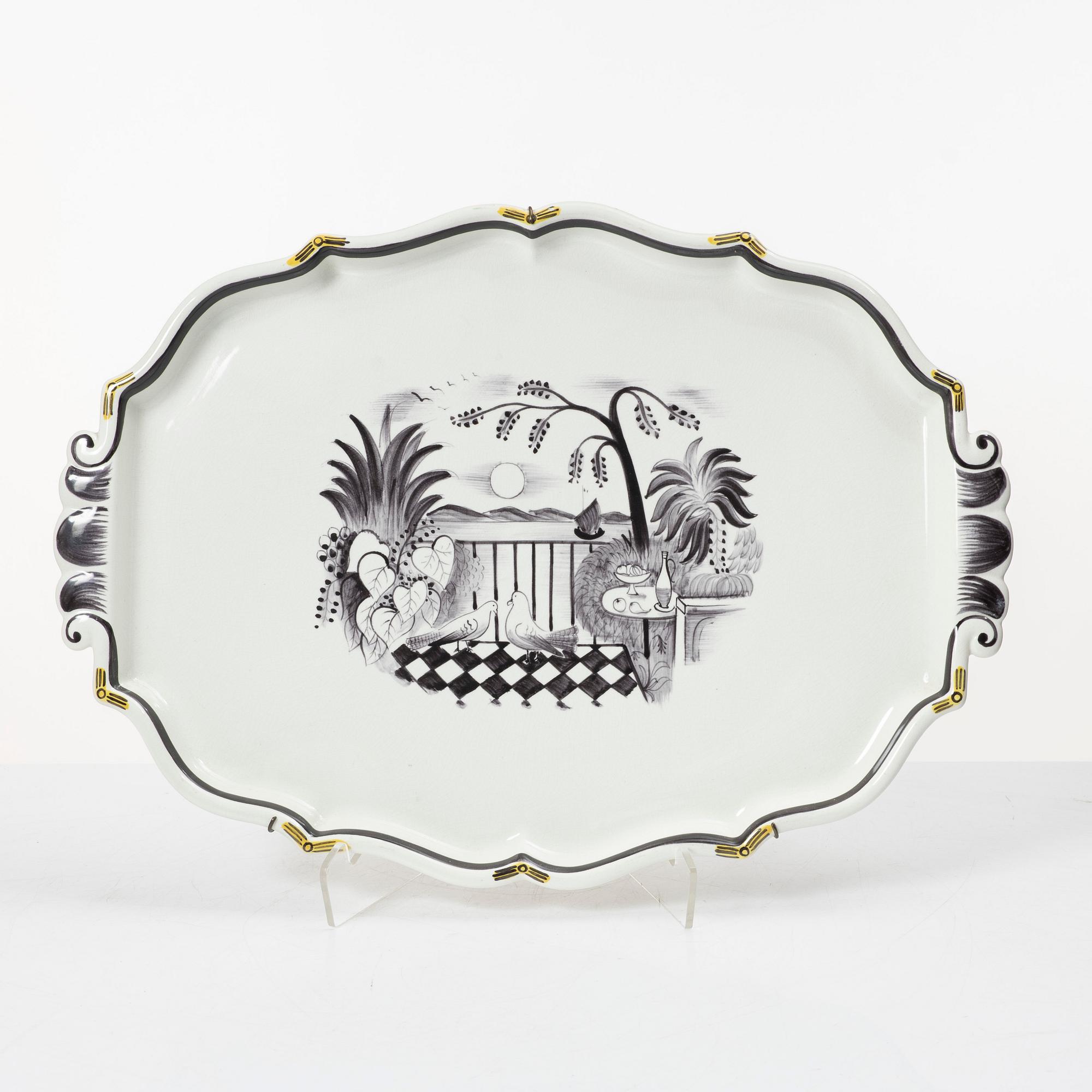 Arthur Percy, a tray, Gefle.