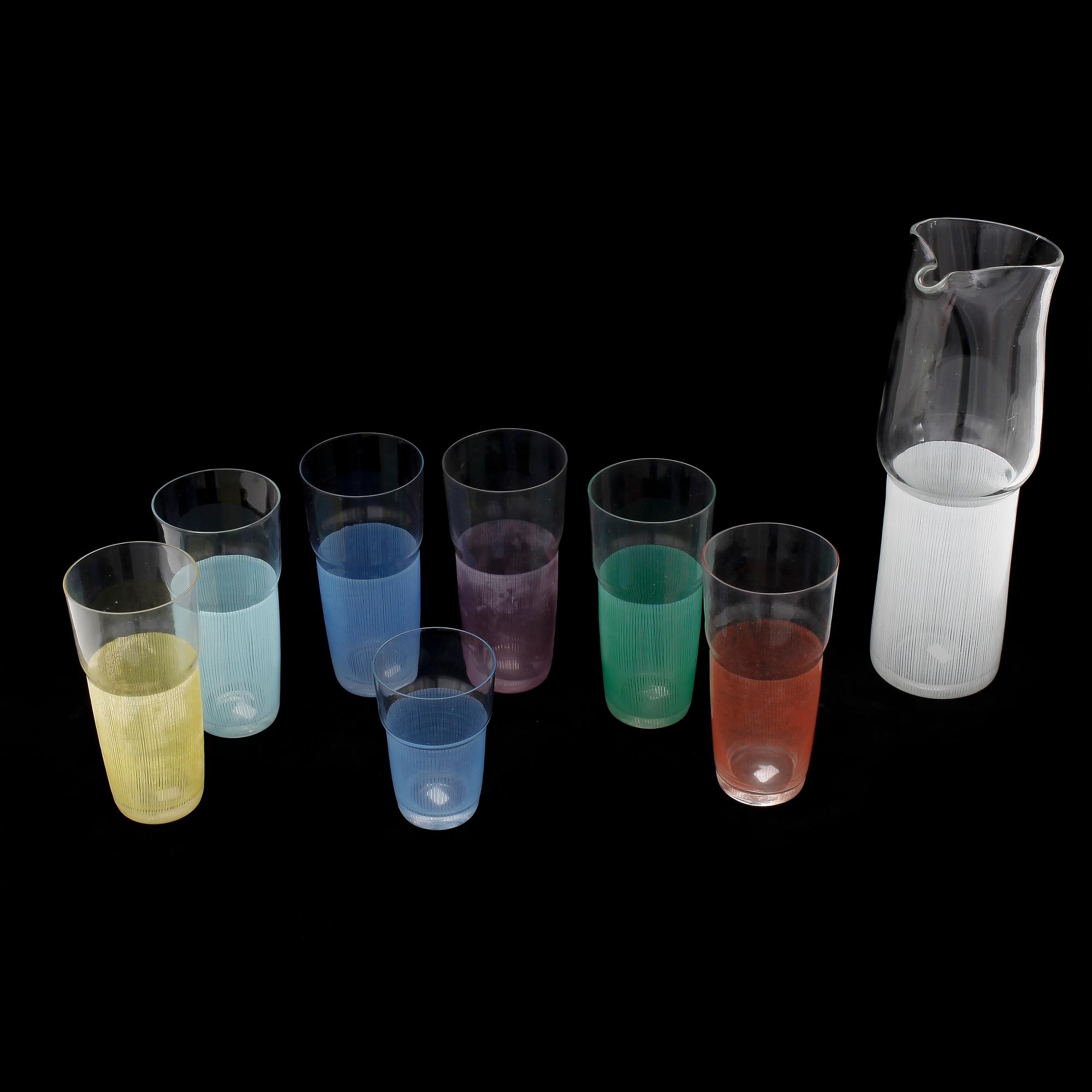 GLASSERVIS, 19 delar, 1950-60-tal.