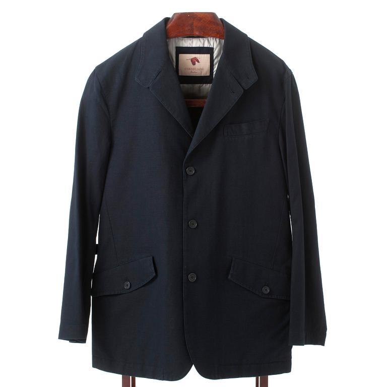 CONELIANI, a navy blue cotton jacket.