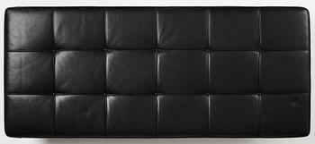 Poul Kjaerholm, a "PK-80" black leather and steel base daybed, edition Fritz Hansen, 2013.