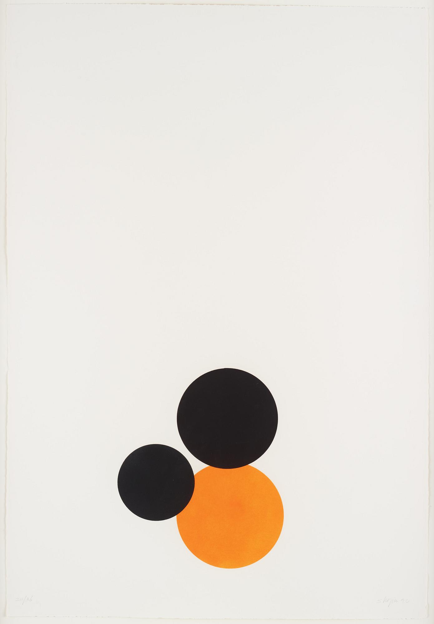 Joel Shapiro, pochoir i färg, 1990. Signerad och numrerad 20/36.