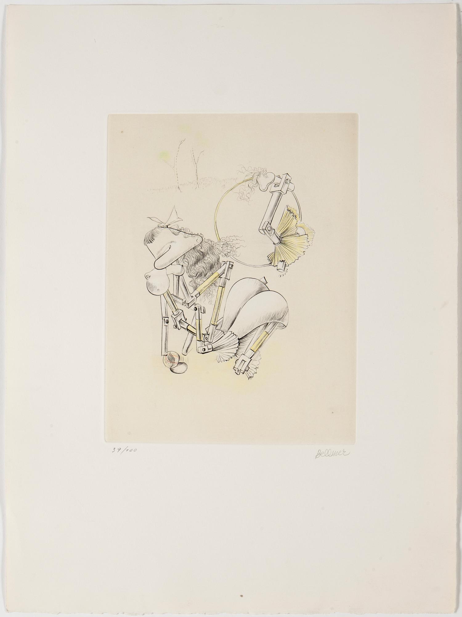 HANS BELLMER, färgakvatint. Signerad och numrerad 39/100.
