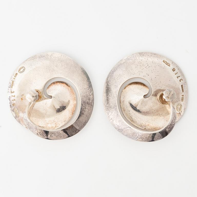 Vivianna Torun Bülow-Hübe for Georg Jensen, earrings, silver.
