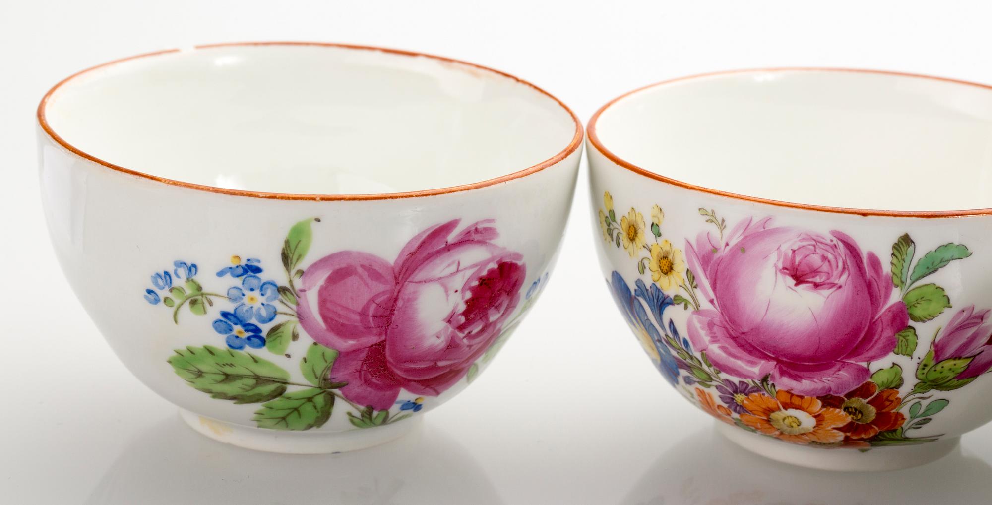 SERVISDELAR, 12 st, porslin. Meissen, 1800-talets början.