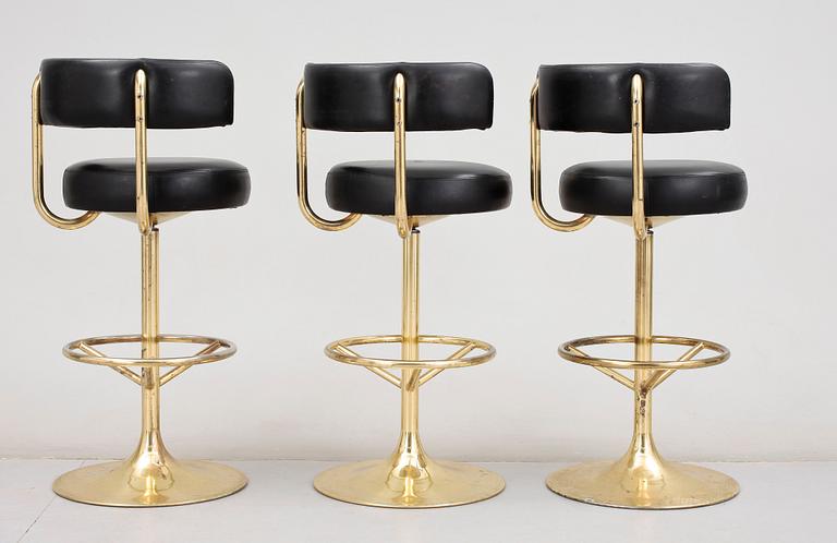 BARSTOLAR, 3 st, Johanson design, Markaryd, 1960/70-tal.
