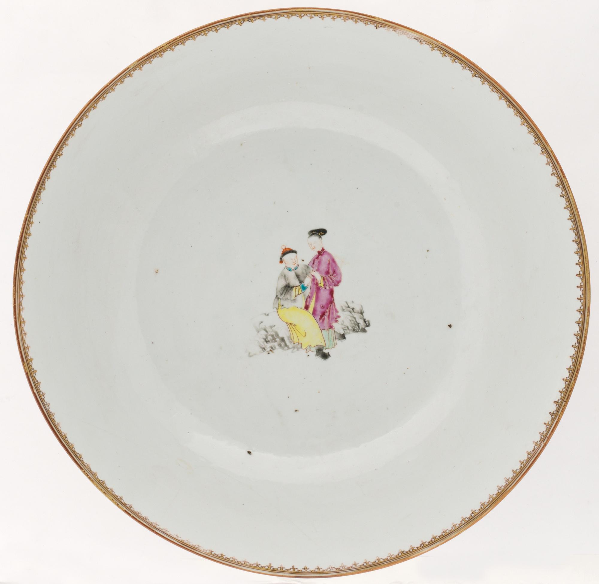 BÅLSKÅL, kompaniporslin. Qing dynastin, Qianlong (1736-95).