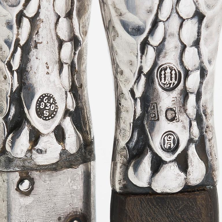 Georg Jensen, ottimet, hopea ja puu, Tanska 1927.