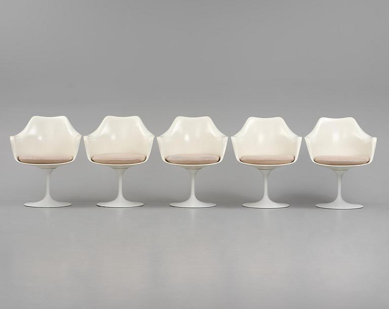 Eero Saarinen, stolar, fem stycken, "Tulip", Knoll International, 1960-70-tal.