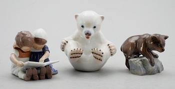 FIGURER, 3 st, porslin, Bing & Gröndahl.