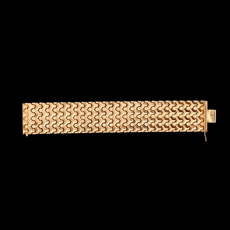 ARMBAND, 18 k guld. Vikt 61 g.