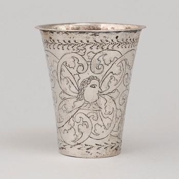 A Swedish 18th century silver beaket, mark of Casimir Friedrich Meidts, Karlskrona 1731.