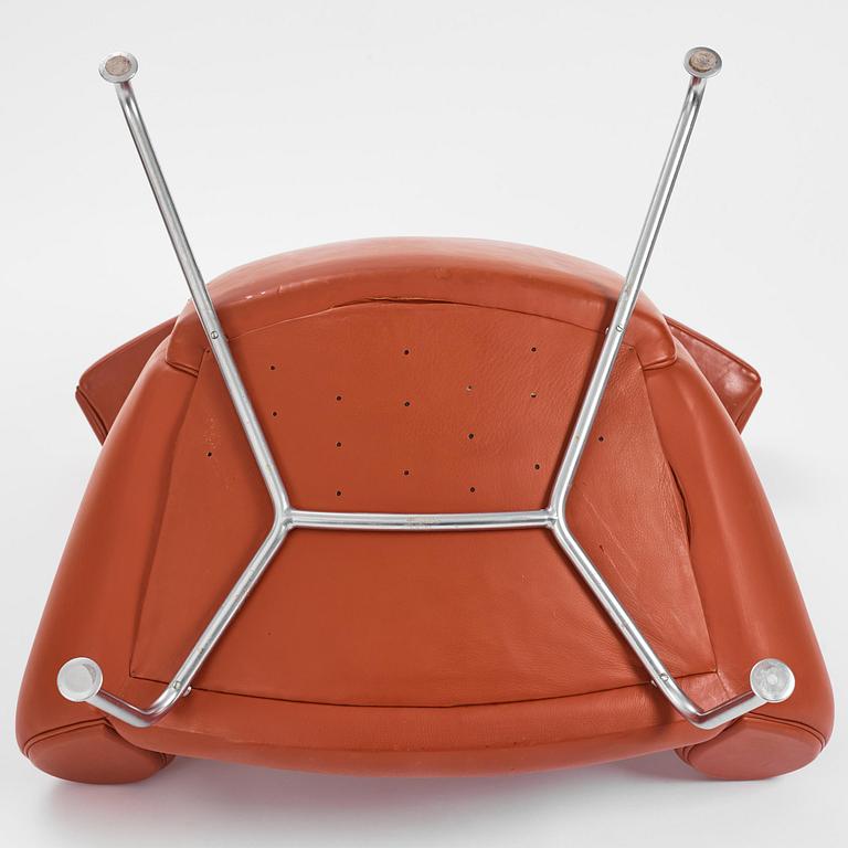 Hans J. Wegner, a brown leather  'Ox Chair', probably executed by AP-stolen, Denmark, 1960's-70's Provenance Sven Lundh.