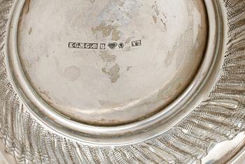 PARTI SILVER, 4 delar, bland annat Lars Larson & Co, Göteborg, 1869. Total vikt ca 485g.