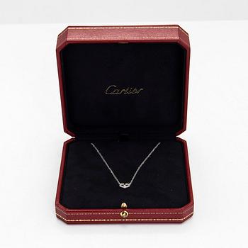 Cartier, kaulakoru, "C Heart of Cartier", 18K valkokultaa ja timantteja yht n. 0.09 ct.