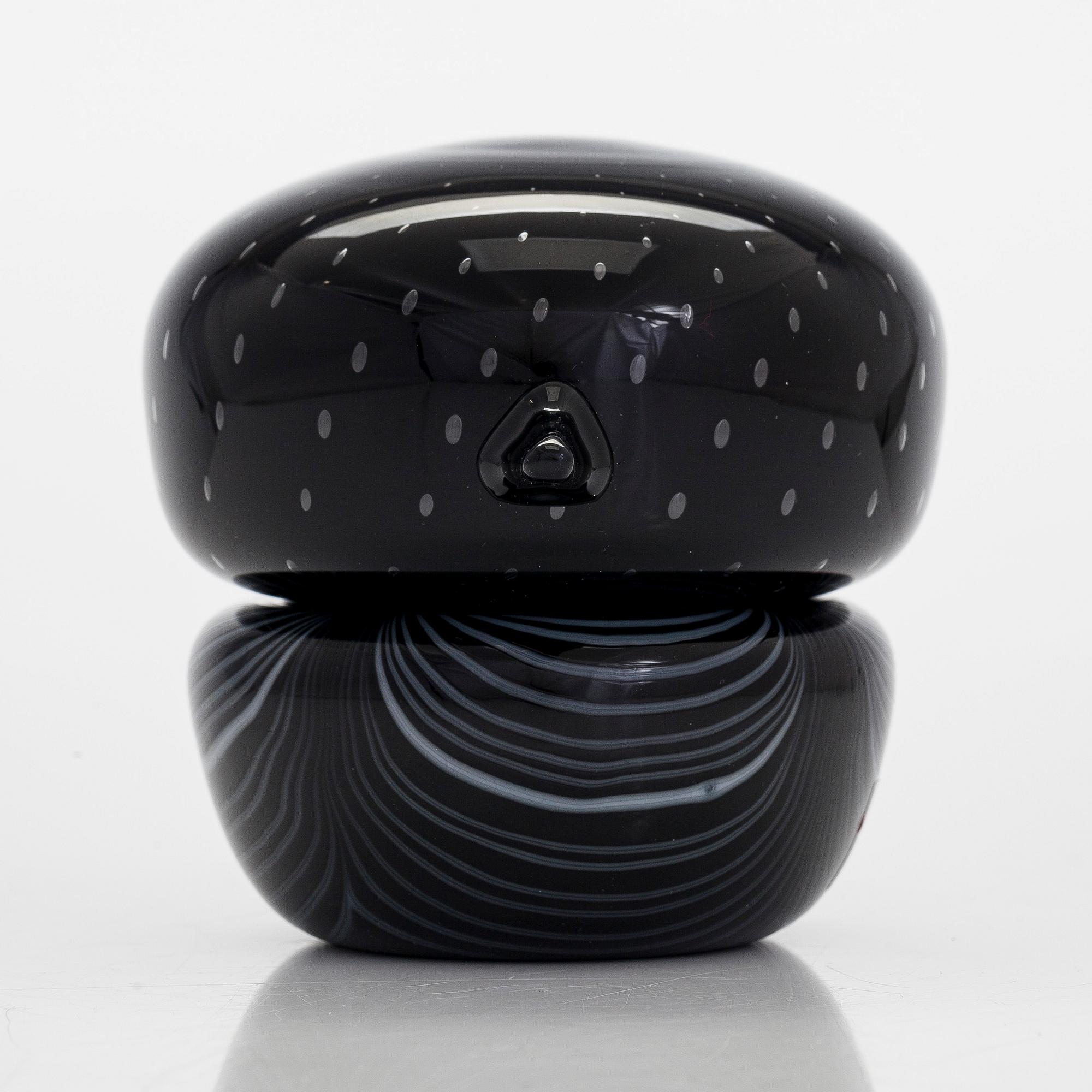 Matti Klenell, glasfågel "Harakka Baby", signerad M. Klenell Iittala.