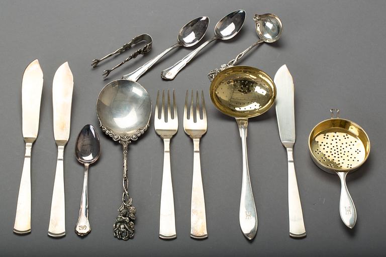 PARTI SILVER, 26 delar, total vikt ca 630g.