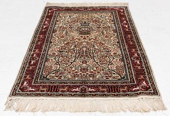 Rug, Hereke design, silk, approx. 153 x 93 cm.