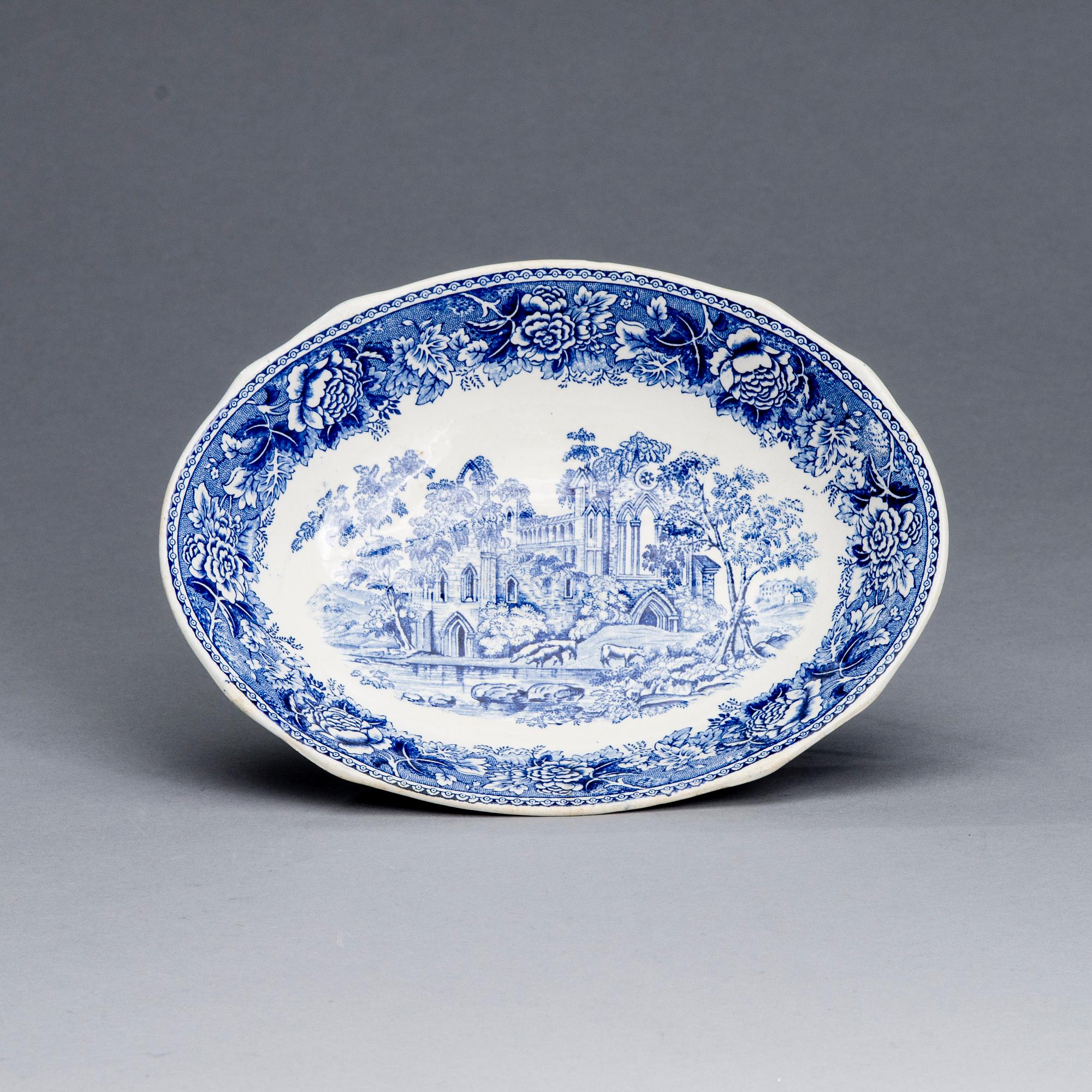 SERVISDELAR, 35 st, PORSLIN, "Blått Landskap", design Reinhard Richter, Arabia 1941-71.