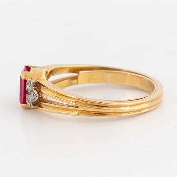 A W.A Bolin spinel and diamond ring.