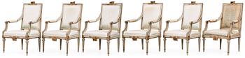 449. Six Gustavian 18th Century armchairs.