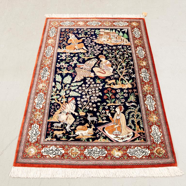 Matta Ghom silke signerad ca 153x100 cm.