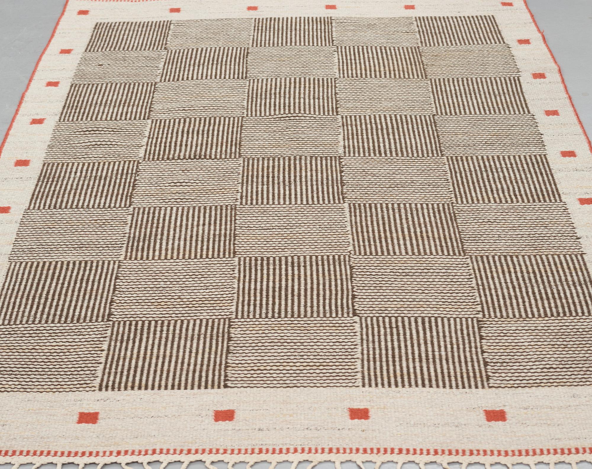 Märta Måås-Fjetterström, Matta, "Korgmattan", rölakan, ca 227-229,5 x 152,5-157 cm, signerad AB MMF.