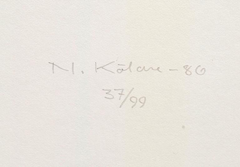 NILS KÖLARE, "Ricercar", mapp med 4 serigrafier tryckta av Ingvar Landberg, nr 37/99, sign o dat -86.