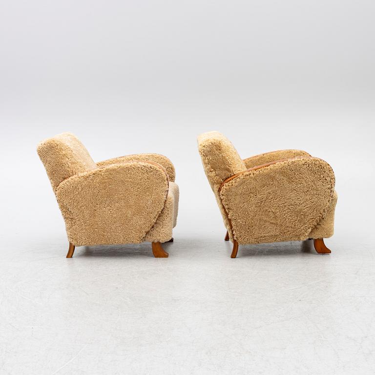 Armchairs, functionalism, 1930s/40s.