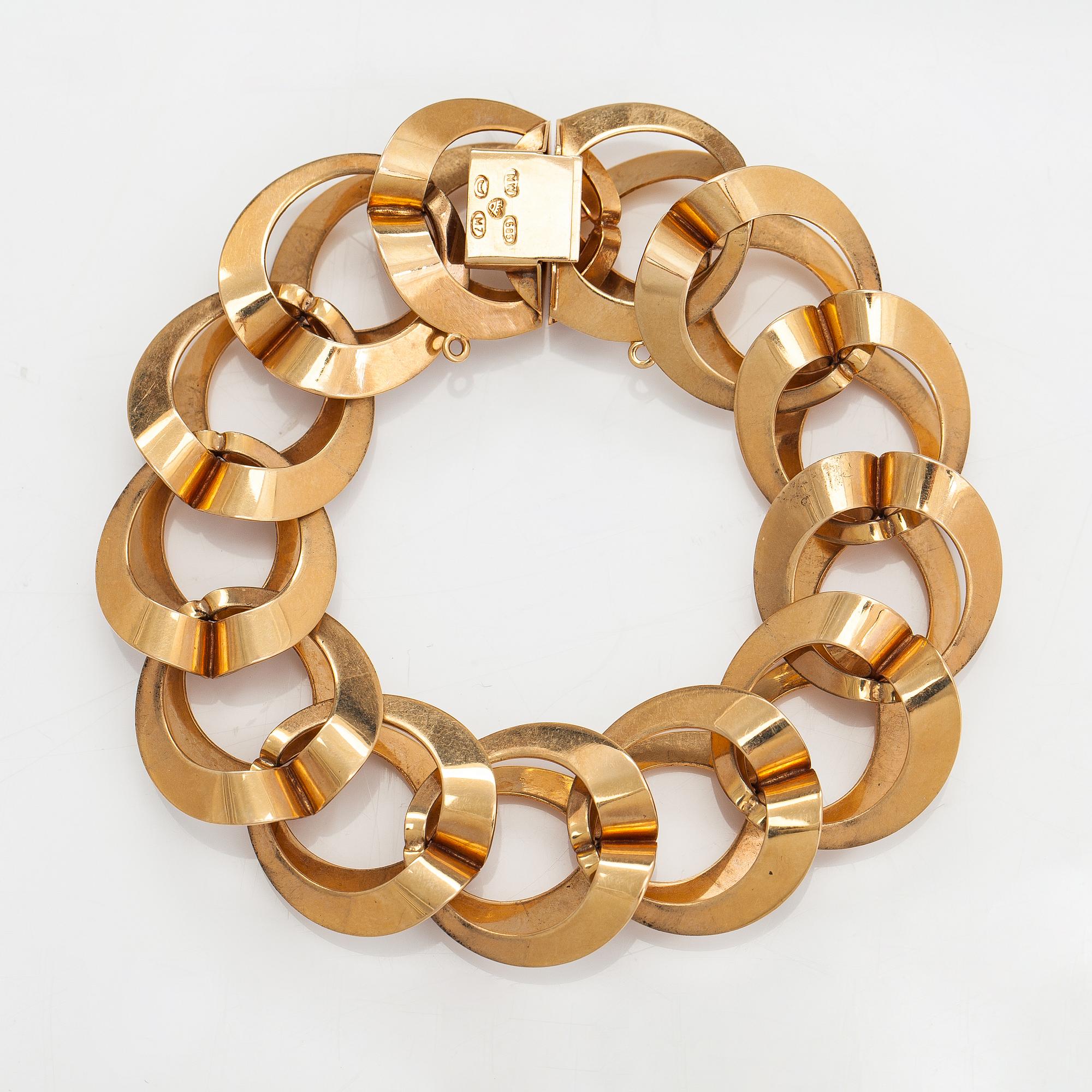 A 14K gold bracelet. Westerback, Helsinki 1965.