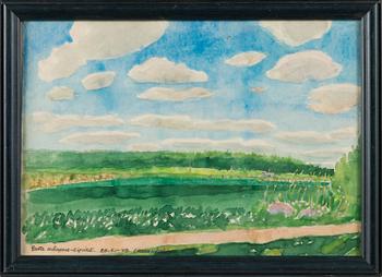 GRETA HÄLLFORS-SIPILÄ, akvarell, signerad och daterad 26.6. -49 (Kellokoski).