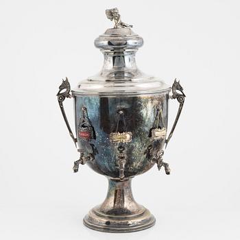 C.R. Carlström, a silver plate aquavit cooler, Sweden, early 20th century.