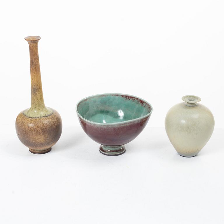 Berndt Friberg, Two vases and a bowl, Gustavsberg Studio.