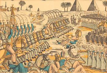 François Georgin, hand colored woodcut, France 19th century early / first half.