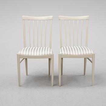 A dining table and six chairs by Carl Malmsten for Bodafors.