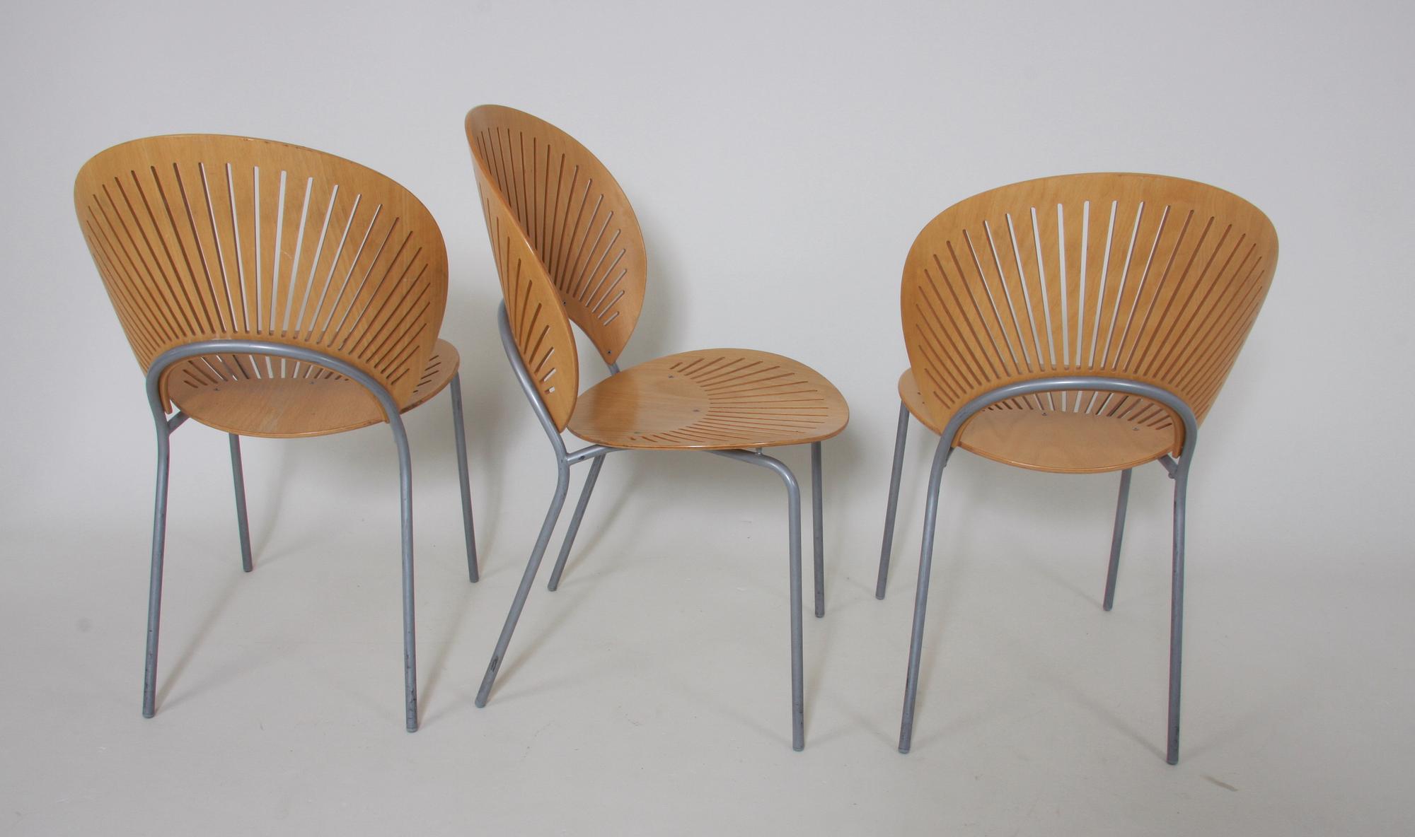 STOLAR, 6 st, "Trinidad", Nanna Ditzel för Fredericia Stolefabrik, etikettmärkta.