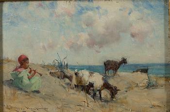 EDWARD AUBREY HUNT, THE GOATHERD.