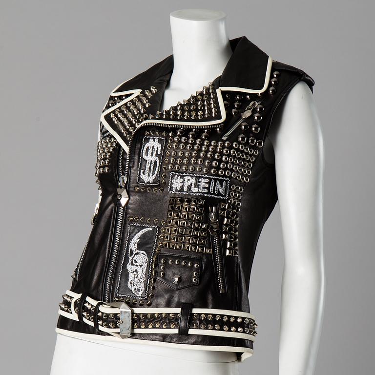 LEATHER VEST, Philipp Plein, size M.