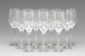 VINGLAS, glas, 12 st, "Prelude", formgivna av Nils Landberg, Orrefors, 1900-talets andra hälft.