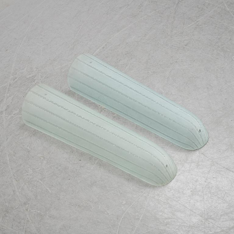 Glass shades for wall sconces, mid 20th century.