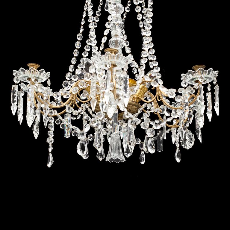 A late 19th century Oscarian chandelier.