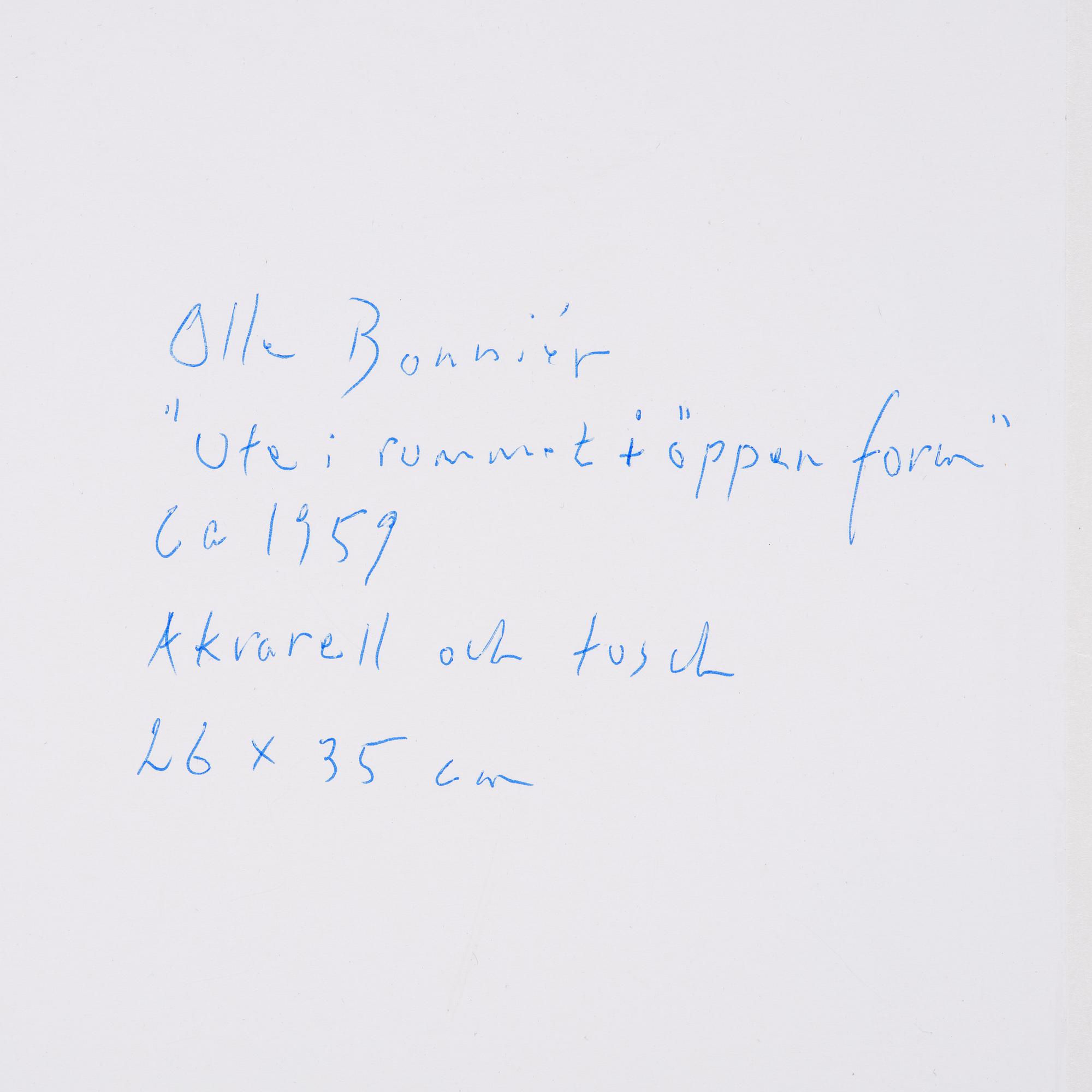 Olle Bonniér, "Ute i rummet + öppen form".