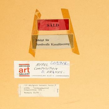 Karel Appel, lithograph in colors, signed and numbured 12/80.