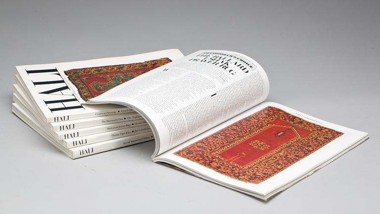 KATALOGER, 6 st, " HALI The International magazine of Fine Carpets and Textiles". 1988.