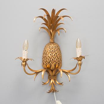 A pineapple-shaped metal wall-lamp, second half of 20th century.