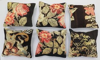 A set of six Kilim cushion covers, approx. 40 x 40 cm.