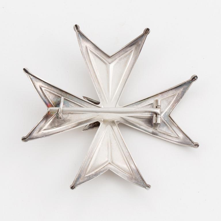 KUNGLIGA NORDSTJÄRNEORDEN, Kraschan för kommendör, silver, Hovjuvelerare Carlman, Stockholm, 1958. Vikt ca 34 gram.