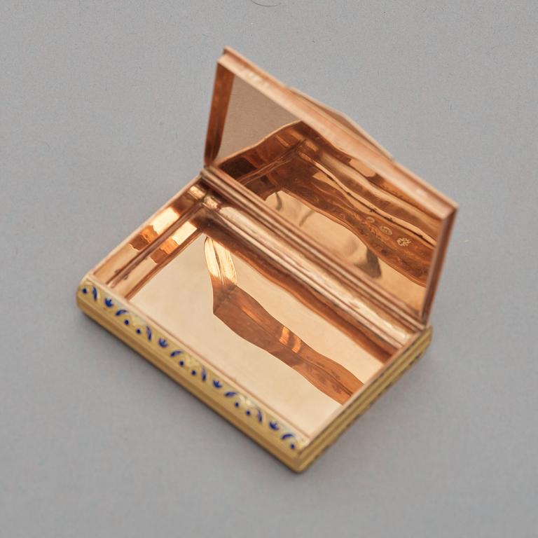 A French 19th century gold and enamel snuff-box.
