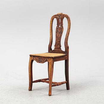 A rococo chair. presumably from Jämtland, second half of the 18th Century.