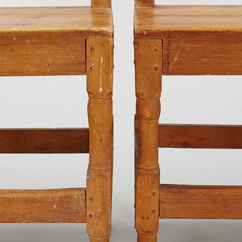 Stolar, 5 st, allmoge, 1800-tal.