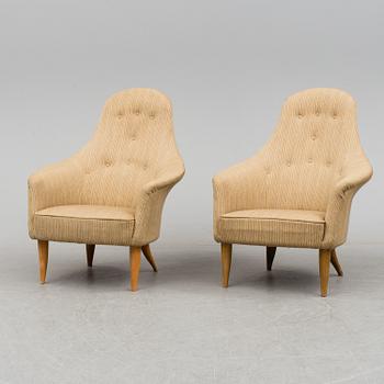 KERSTIN HÖRLIN-HOLMQUIST, a pair of 'Stora Adam' easy chairs from Nordiska Kompaniet.